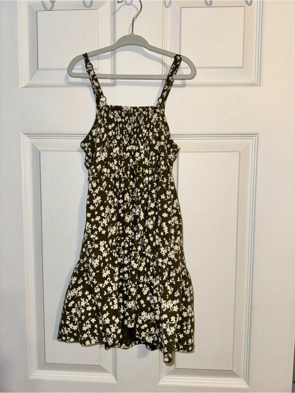 GAP Olive Green Floral Tiered Dress